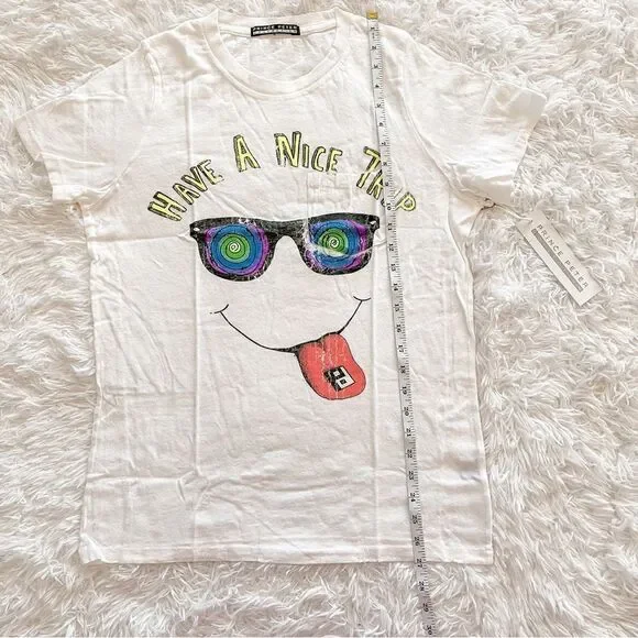 Prince Peter Collection White Have a Nice Trip Graphic Short Sleeve T Shirt SZ S - Picture 6 of 8